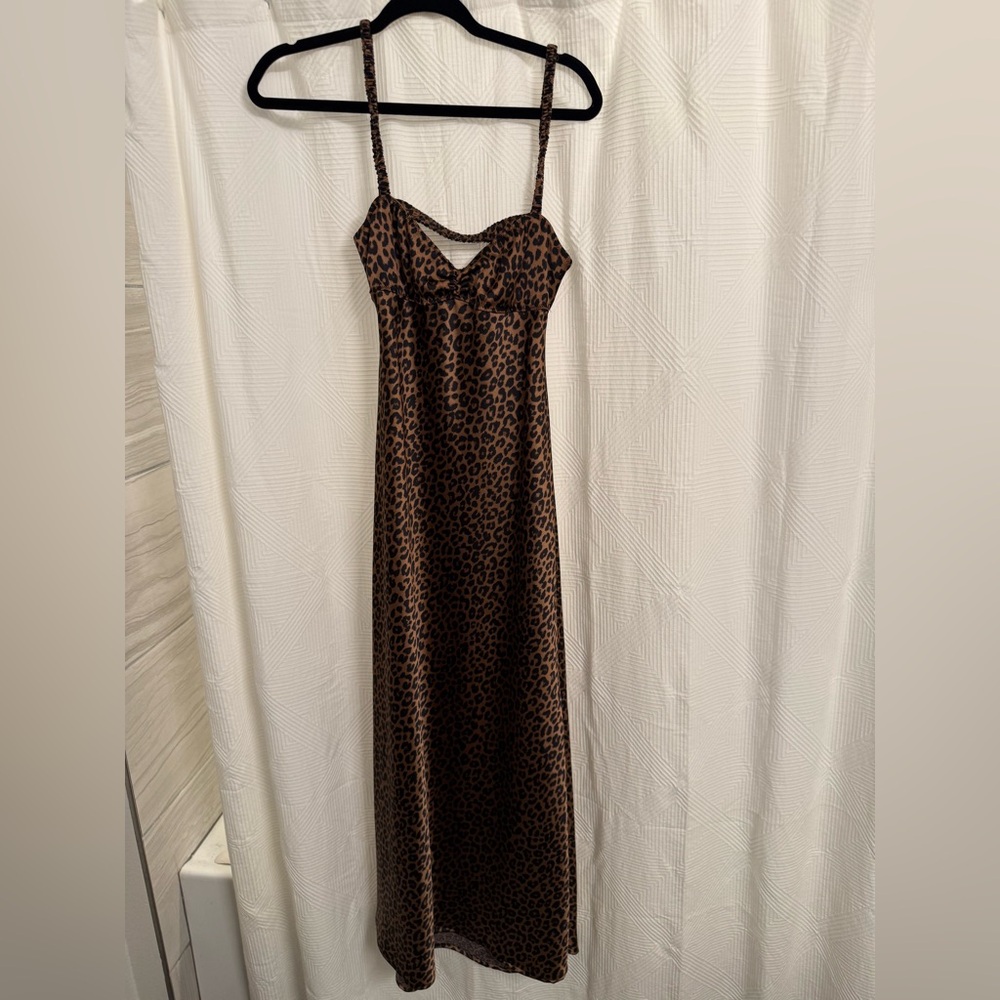 Zara Leopard Print Maxi Dress - Brown and Black